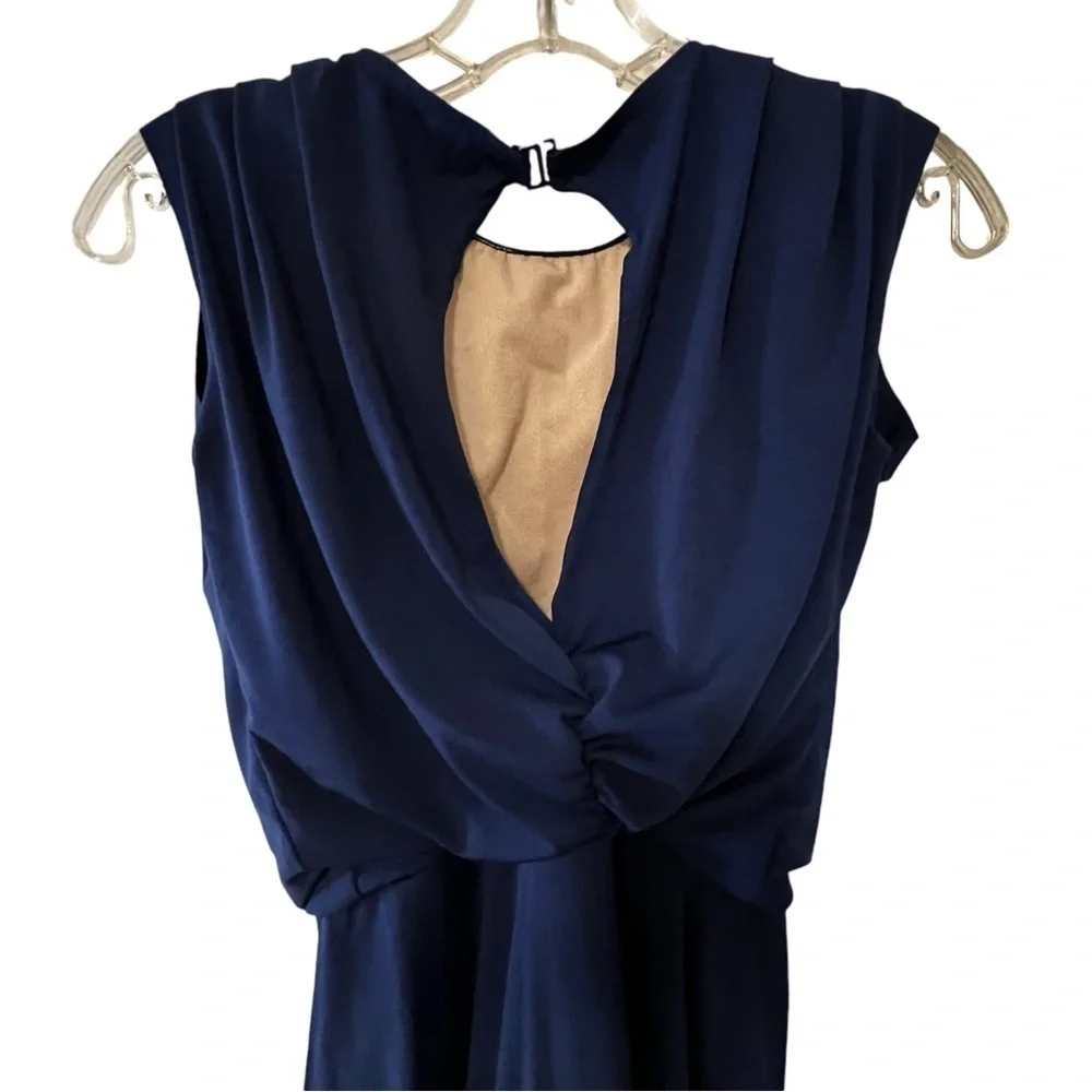 Balera draped Asymmetrical Dance Dress Blue Small Adult